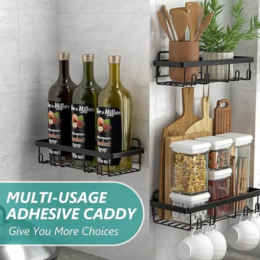 🎁 Shower Caddy Organizer 2 Pack Black Shelf